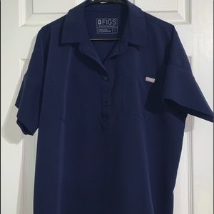 Figs Navy Scrub Top